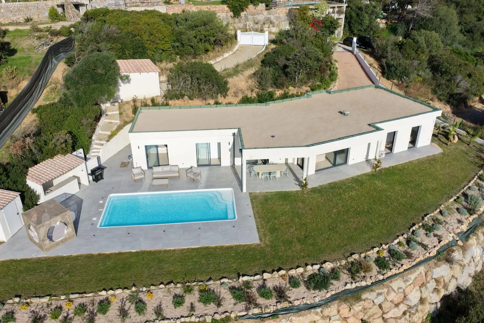 Vue aérienne de la villa